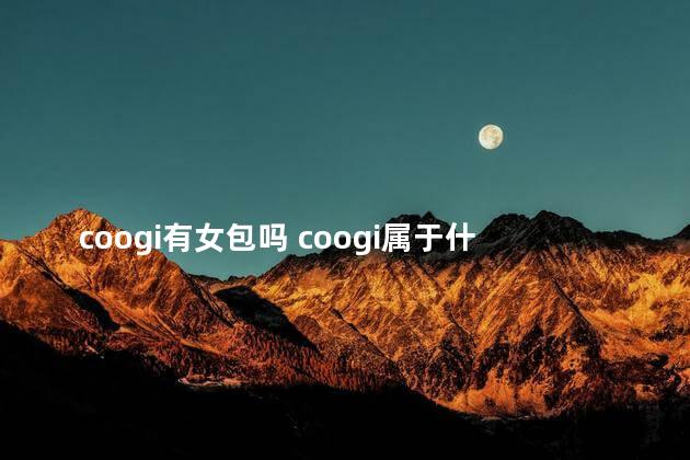 coogi有女包吗 coogi属于什么档次的牌子